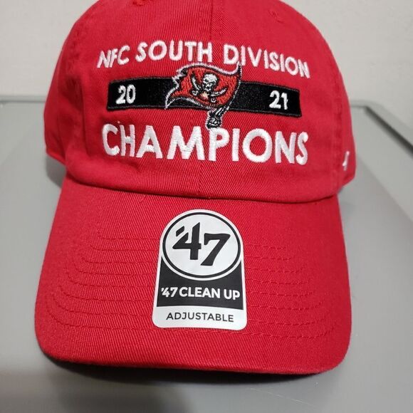 Tampa Bay Bucs '47 Red 2021 NFC South Division Champions Clean Up Hat NWT - Picture 2 of 9